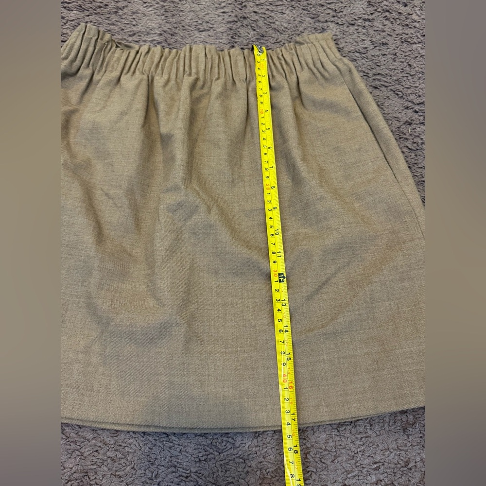 J.Crew Tan Wool Blend Pull On Mini Skirt Camel Elastic Waist Size 4 - Picture 6 of 8
